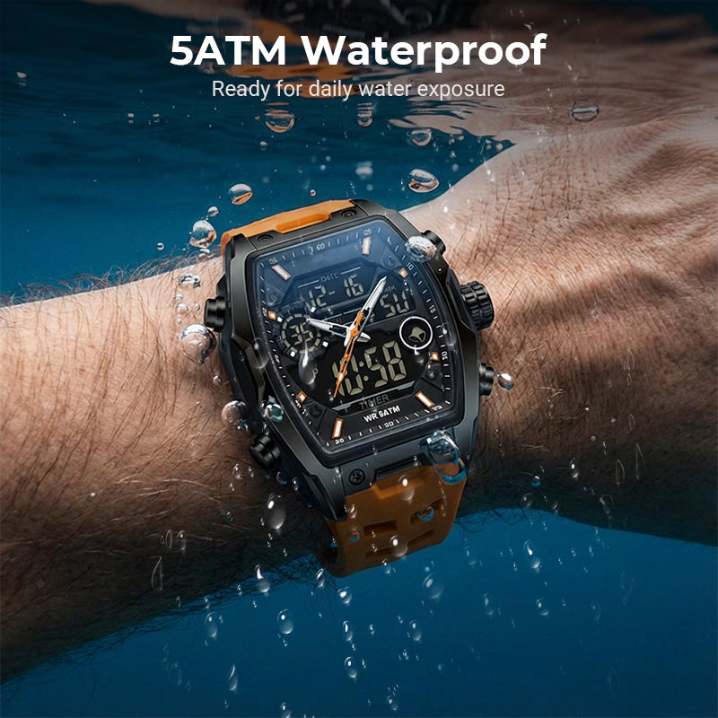 📢📢50% DE RÉDUCTION !! ⏰ 🏃Montre Sport Double Affichage – Analogique & Digital, Rétroéclairage LED & 5 ATM