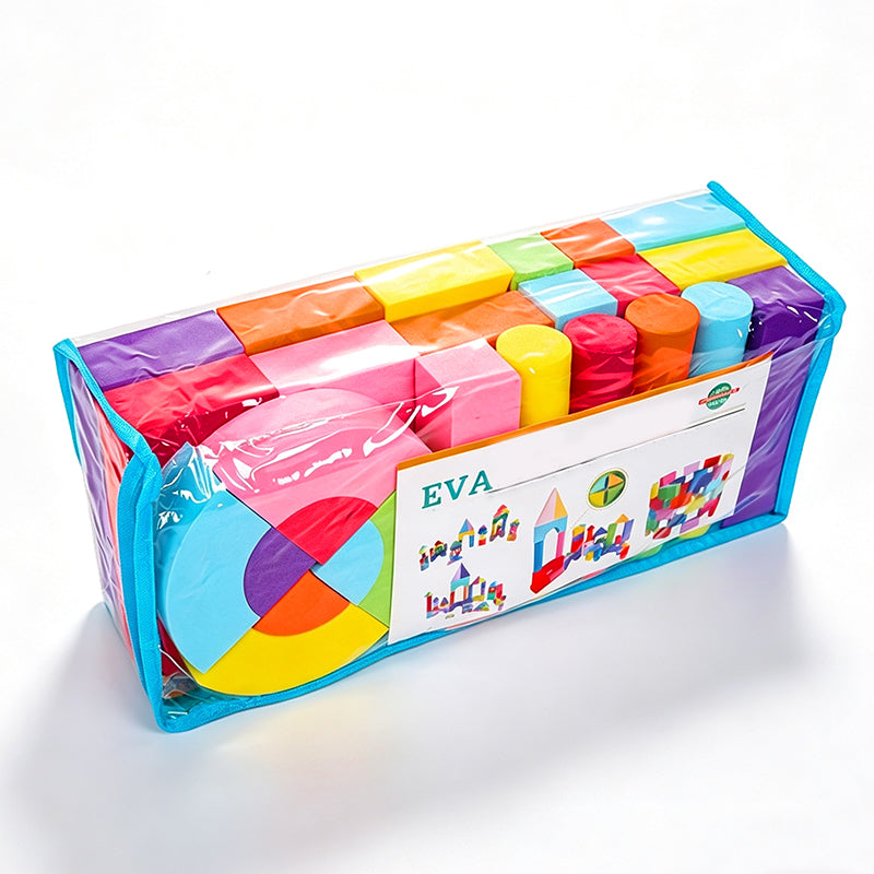 🏰🧸 Jeu de blocs de construction en mousse EVA souple – Grands blocs légers, sans BPA, silencieux et lavables, pour des heures de jeu en toute sécurité 👶🌈