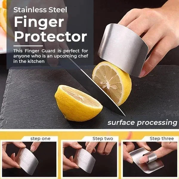 🔪 Protège-Doigts en Acier Inoxydable — Ajustable, Anti-Rouille, Léger, Boucle Ouverte, Tranchage & Découpage Sécurisés ✨