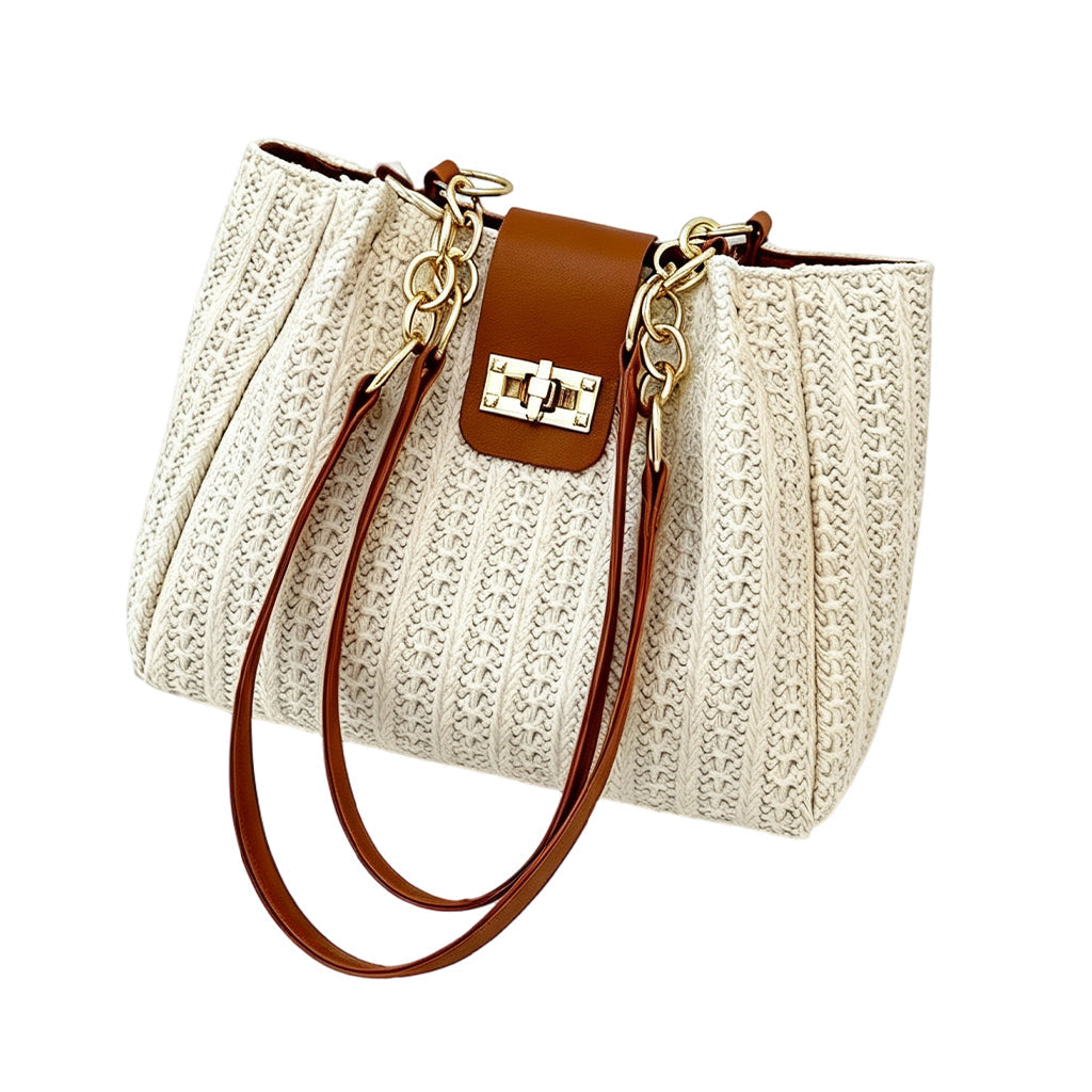 🧺👜 Sac d’été en paille tressée – Ultra-léger, anse réglable, magnifique texture artisanale, assez grand pour glisser une serviette de plage, des lunettes et même une baguette sous le bras 🥖🏖️