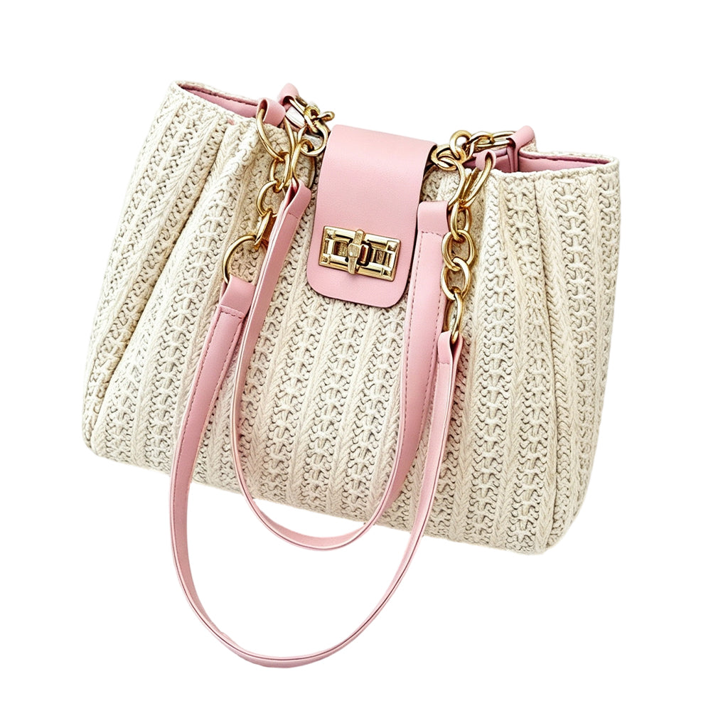🧺👜 Sac d’été en paille tressée – Ultra-léger, anse réglable, magnifique texture artisanale, assez grand pour glisser une serviette de plage, des lunettes et même une baguette sous le bras 🥖🏖️