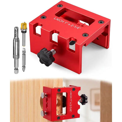 🚪 -50% ! 🛠️ Kit de Gabarit de Mortaisage pour Loquet de Porte en Bois – Aluminium – 3 Profondeurs de Coupe – Compatible 35/44 mm – Installation Propre 🔧