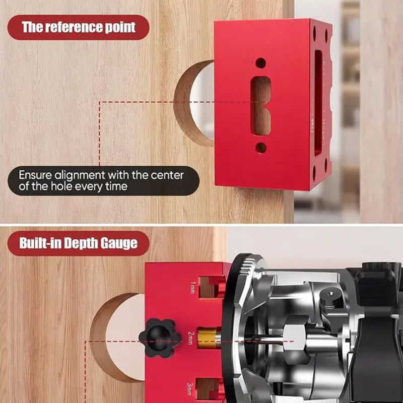 🚪 -50% ! 🛠️ Kit de Gabarit de Mortaisage pour Loquet de Porte en Bois – Aluminium – 3 Profondeurs de Coupe – Compatible 35/44 mm – Installation Propre 🔧