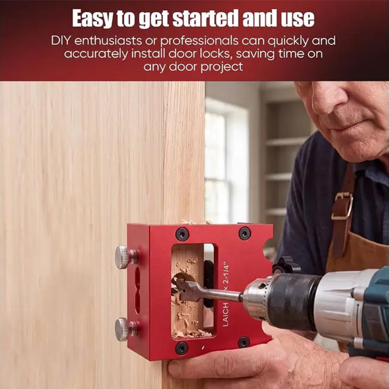 🚪 -50% ! 🛠️ Kit de Gabarit de Mortaisage pour Loquet de Porte en Bois – Aluminium – 3 Profondeurs de Coupe – Compatible 35/44 mm – Installation Propre 🔧