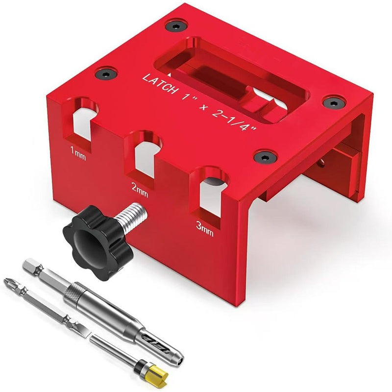 🚪 -50% ! 🛠️ Kit de Gabarit de Mortaisage pour Loquet de Porte en Bois – Aluminium – 3 Profondeurs de Coupe – Compatible 35/44 mm – Installation Propre 🔧