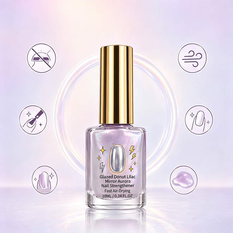 📢📢 Achetez 2.obtenez 1 gratuit  ! 💅 Fortifiant à Ongles Effet Miroir Brillant Lilas – 10 ml – Finition Aurora Glacée & Séchage Rapide à l’Air pour Ongles Renforcés ✨