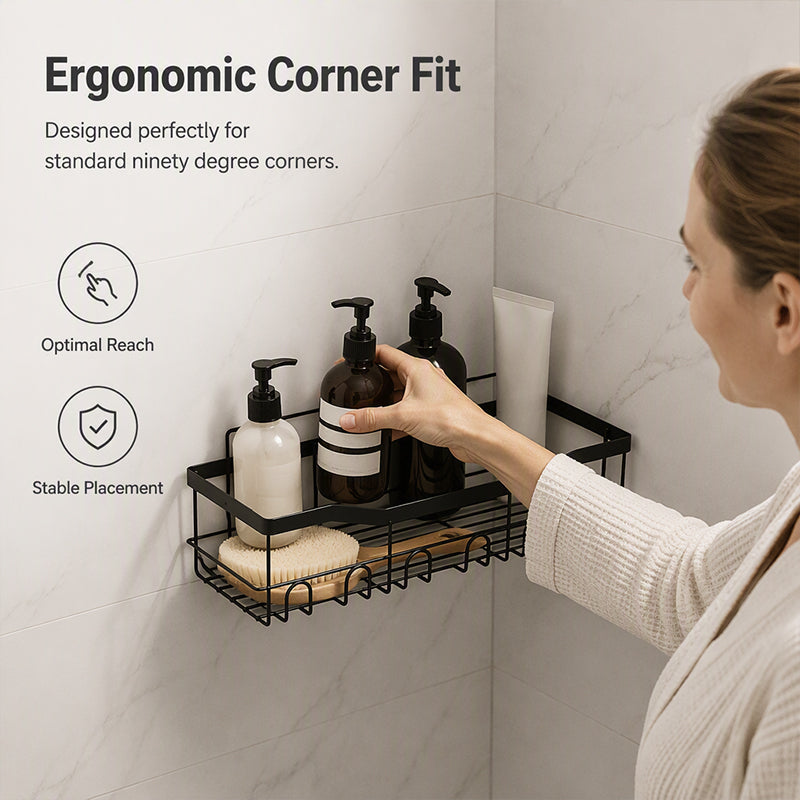 Ensemble d'Étagères de Salle de Bain sans Perçage