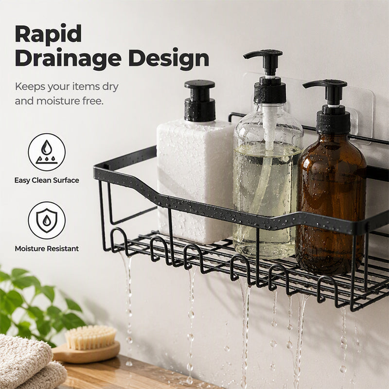 Ensemble d'Étagères de Salle de Bain sans Perçage