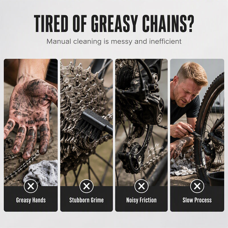 🚲⚡ -50% ! 🔩Nettoyeur de Chaîne Deep Clean – 74 Brosses Haute Densité – Nettoyage Pro & Rapide pour VTT, Vélo Route & Vélo Électrique.