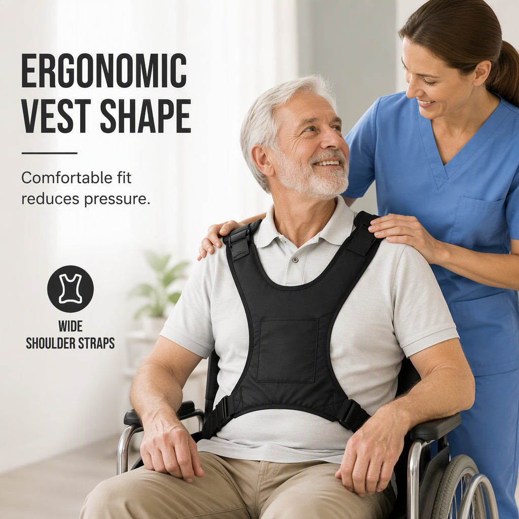 ♿ 50% DE RÉDUCTION! 🪑 Ceinture de Sécurité pour Fauteuil Roulant – Ajustable, confortable & facile à fixer – Sécurité et soutien pour personnes âgées ou à mobilité réduite 🛡️