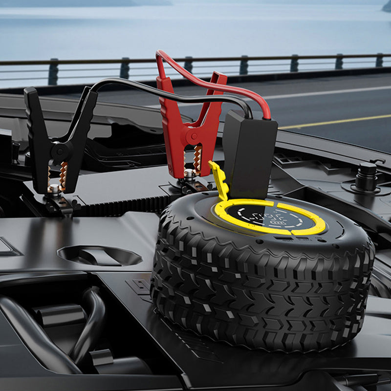 📢📢50% DE RÉDUCTION !! ⏰ 2-en-1 : Aide-démarrage + Gonfleur de pneus 🔋 — Compresseur portable puissant, compact et fiable ⚡ Idéal pour les urgences routières 🛠️