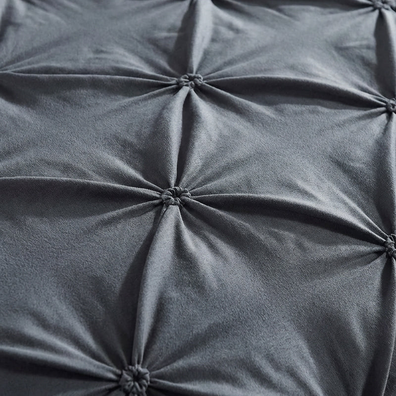 🏠💤 -50% ! 🌙Parure de Couette 3 Pièces à Plis Pintuck – Fibre Chimique – Fermeture à Glissière Cachée & Lavable en Machine pour Chambre Élégante