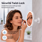 Miroir de maquillage grossissant x10 avec lumière LED et ventouse