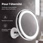 Miroir de maquillage grossissant x10 avec lumière LED et ventouse