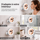 Miroir de maquillage grossissant x10 avec lumière LED et ventouse