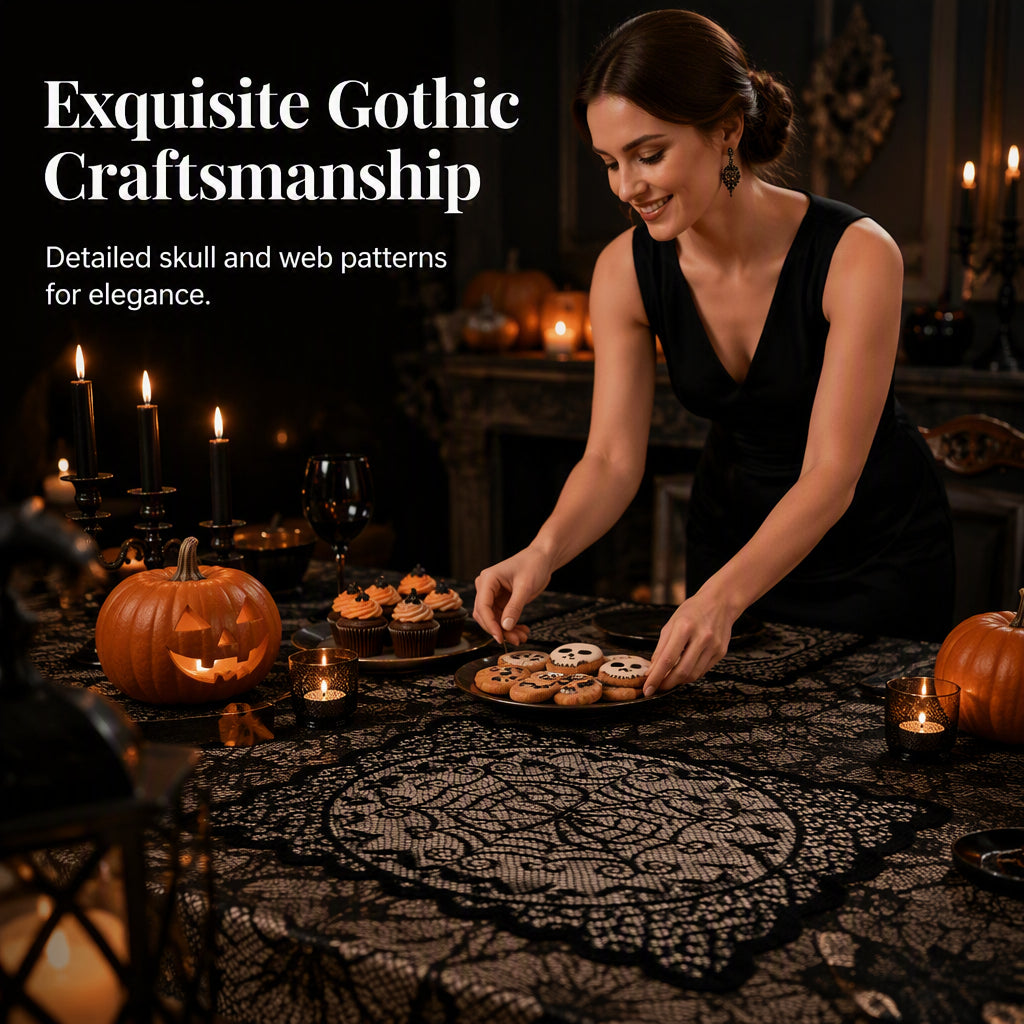🎃 OFFRE LIMITÉE –50% ! ⏰ Nappe et Sets de Table Motifs Halloween Effrayants