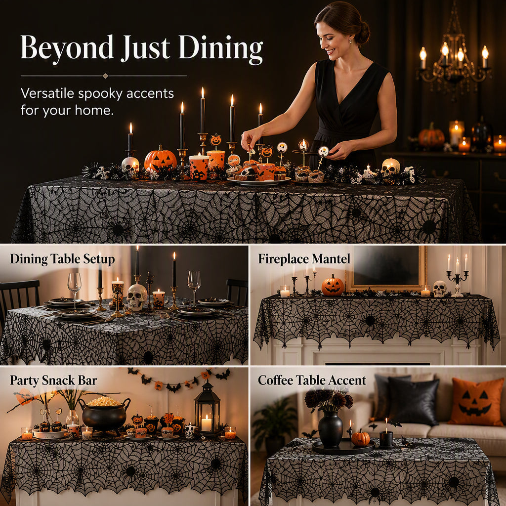 🎃 OFFRE LIMITÉE –50% ! ⏰ Nappe et Sets de Table Motifs Halloween Effrayants