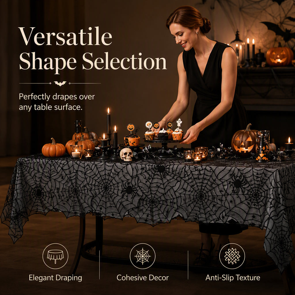 🎃 OFFRE LIMITÉE –50% ! ⏰ Nappe et Sets de Table Motifs Halloween Effrayants