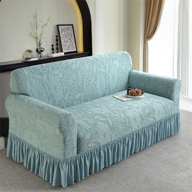 📢📢40% DE RÉDUCTION !! ⏰😌 Housse de Canapé Antidérapante à Volants – Tissu Jacquard – Bord Élastique & Couverture Totale pour Protection Quotidienne sans Glissement 🏠
