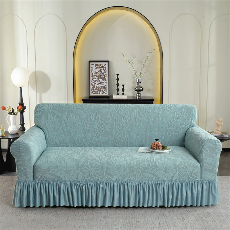 📢📢40% DE RÉDUCTION !! ⏰😌 Housse de Canapé Antidérapante à Volants – Tissu Jacquard – Bord Élastique & Couverture Totale pour Protection Quotidienne sans Glissement 🏠