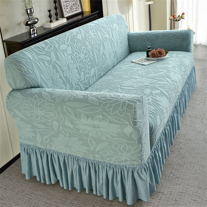 📢📢40% DE RÉDUCTION !! ⏰😌 Housse de Canapé Antidérapante à Volants – Tissu Jacquard – Bord Élastique & Couverture Totale pour Protection Quotidienne sans Glissement 🏠