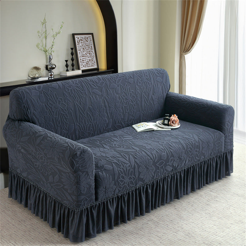 📢📢40% DE RÉDUCTION !! ⏰😌 Housse de Canapé Antidérapante à Volants – Tissu Jacquard – Bord Élastique & Couverture Totale pour Protection Quotidienne sans Glissement 🏠