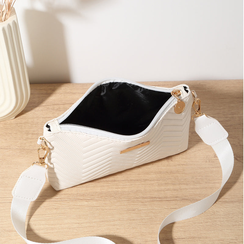💼👛 -50% ! 🌸 Ensemble de Sacs à Bandoulière pour Femmes – Cuir PU – Motif Gaufré Vagues & Bandoulière Large – Set Sac Principal + Pochette pour Bureau et Quotidien