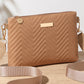 💼👛 -50% ! 🌸 Ensemble de Sacs à Bandoulière pour Femmes – Cuir PU – Motif Gaufré Vagues & Bandoulière Large – Set Sac Principal + Pochette pour Bureau et Quotidien