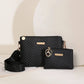💼👛 -50% ! 🌸 Ensemble de Sacs à Bandoulière pour Femmes – Cuir PU – Motif Gaufré Vagues & Bandoulière Large – Set Sac Principal + Pochette pour Bureau et Quotidien