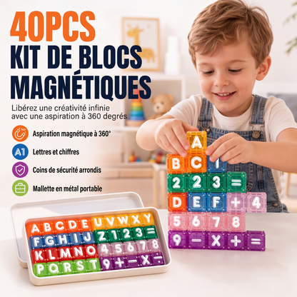 Cubes magnétiques de lettres et de chiffres pour enfants