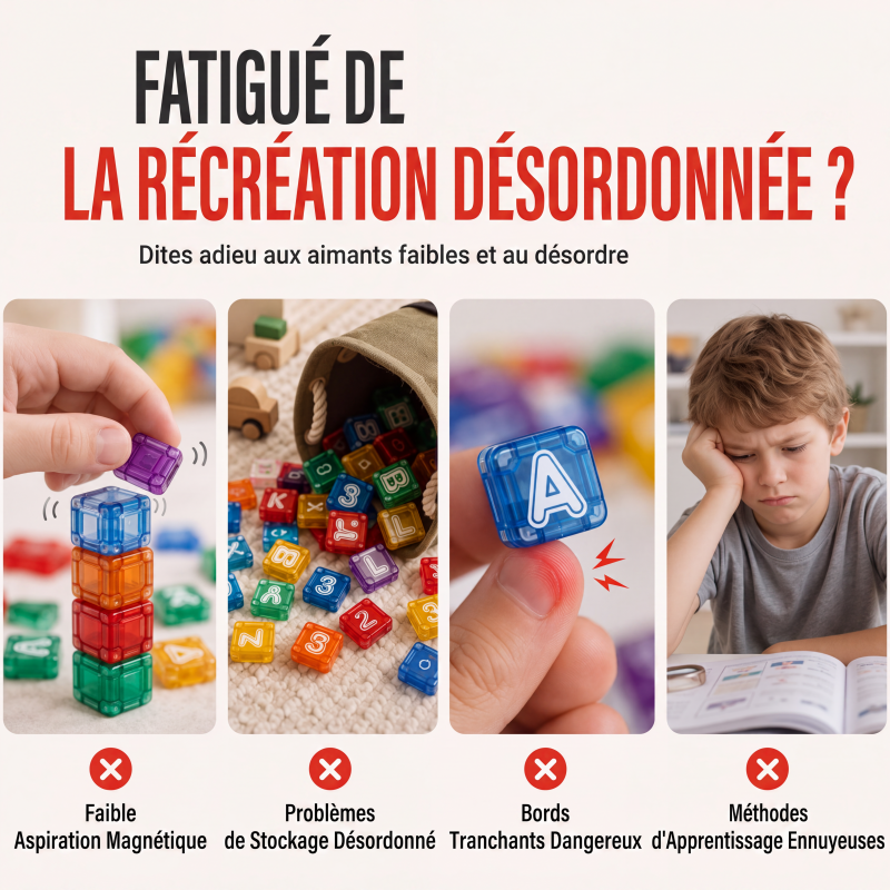 Cubes magnétiques de lettres et de chiffres pour enfants