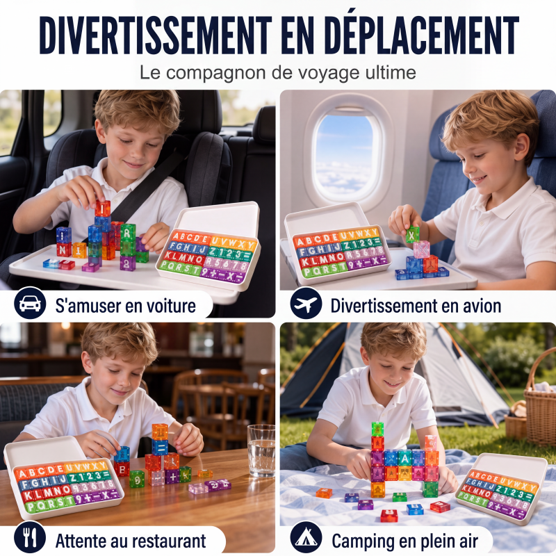 Cubes magnétiques de lettres et de chiffres pour enfants