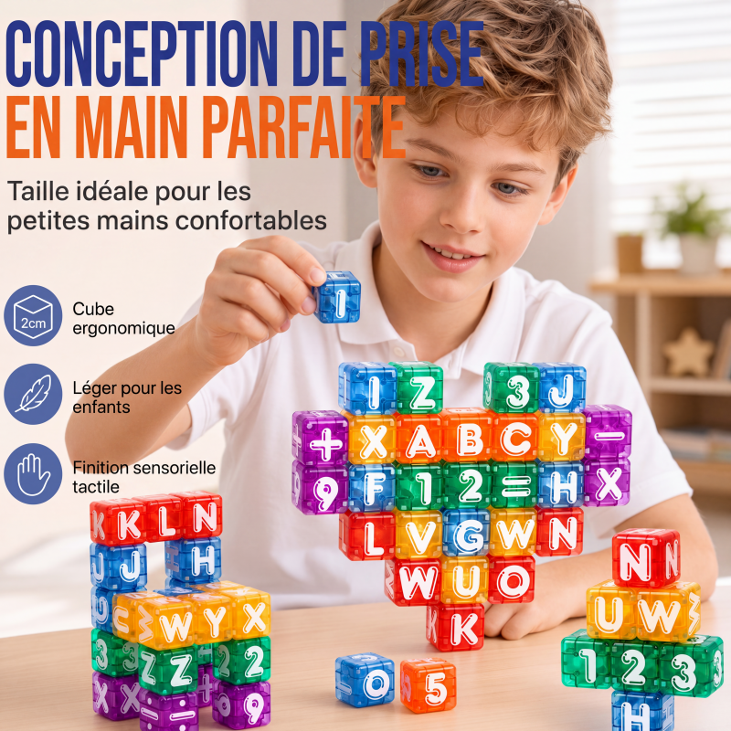 Cubes magnétiques de lettres et de chiffres pour enfants