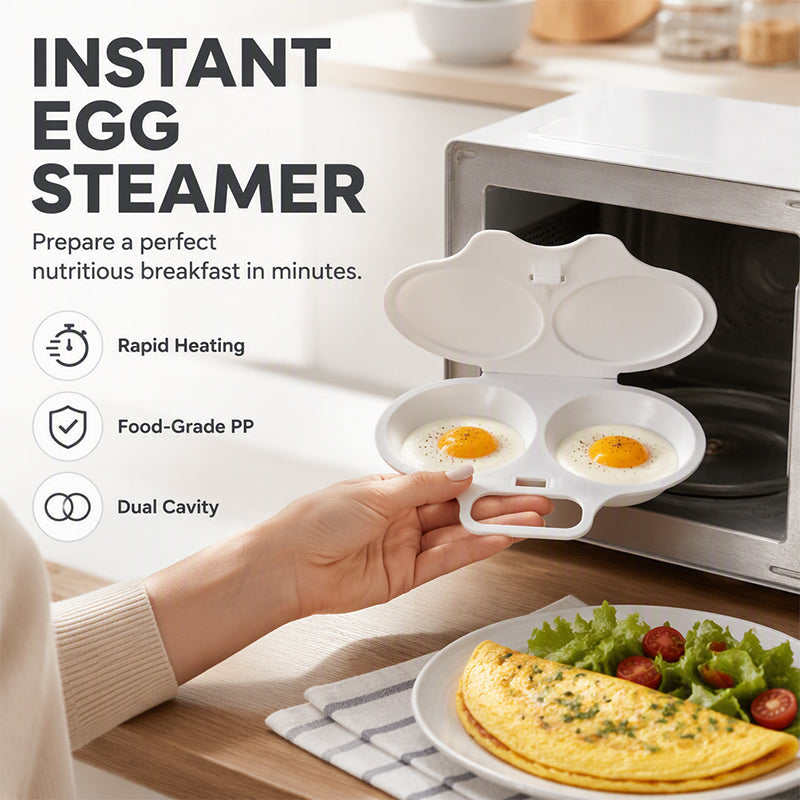 ⏳🔥57 % DE RÉDUCTION POUR UNE DURÉE LIMITÉE ! ⏰Cuiseur à œufs pour micro-ondes à double compartiment – Cuisson rapide sans huile, en PP de qualité alimentaire et polyvalent. Idéal pour les matins pressés : un petit-déjeuner sain en quelques minutes !