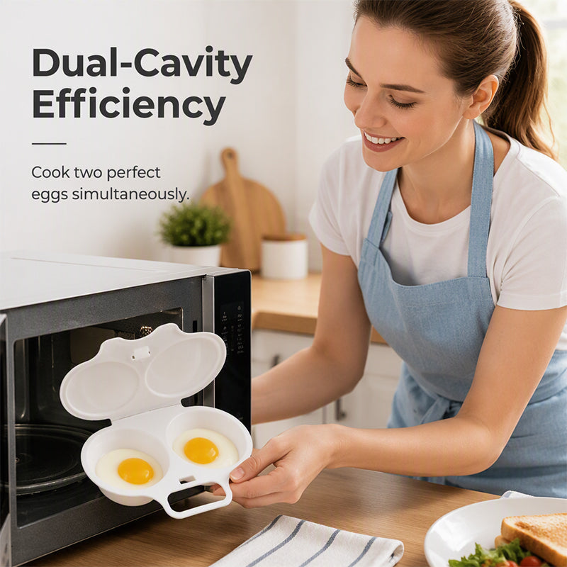 ⏳🔥57 % DE RÉDUCTION POUR UNE DURÉE LIMITÉE ! ⏰Cuiseur à œufs pour micro-ondes à double compartiment – Cuisson rapide sans huile, en PP de qualité alimentaire et polyvalent. Idéal pour les matins pressés : un petit-déjeuner sain en quelques minutes !