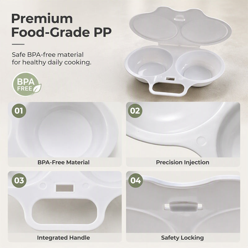 ⏳🔥57 % DE RÉDUCTION POUR UNE DURÉE LIMITÉE ! ⏰Cuiseur à œufs pour micro-ondes à double compartiment – Cuisson rapide sans huile, en PP de qualité alimentaire et polyvalent. Idéal pour les matins pressés : un petit-déjeuner sain en quelques minutes !