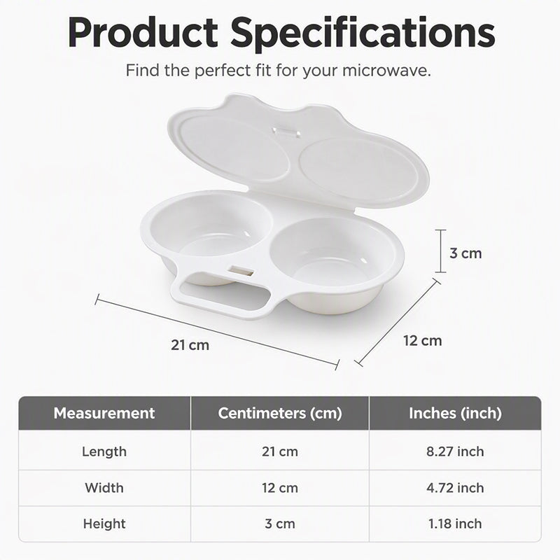 ⏳🔥57 % DE RÉDUCTION POUR UNE DURÉE LIMITÉE ! ⏰Cuiseur à œufs pour micro-ondes à double compartiment – Cuisson rapide sans huile, en PP de qualité alimentaire et polyvalent. Idéal pour les matins pressés : un petit-déjeuner sain en quelques minutes !