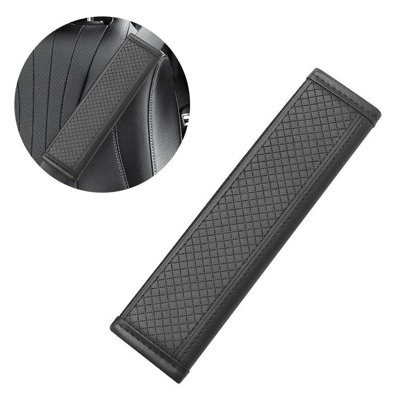 🚗 -50% ! 🛡️ Coussin de Ceinture de Sécurité en Cuir PU – Anti-Pression & Respirable – Doublure Antidérapante pour Conduite Confortable – Noir/Bleu/Rouge 🧵