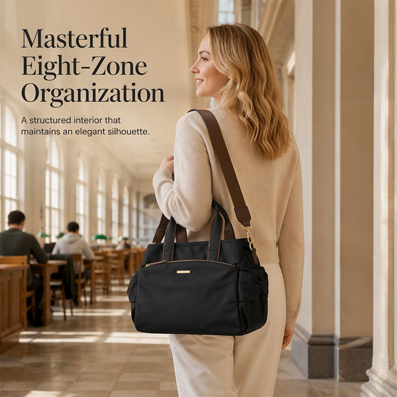 👜 -50% ! ✨ Sac Cabas en Toile Plissée avec Poches Latérales – Toile Haute Densité – Organisation 8 Zones & Bandoulière Amovible pour Femme 👗