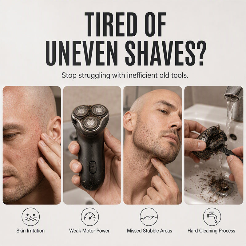 📢📢-50% !! ⏰Tondeuse Électrique 2-en-1 pour Crâne Rasé et Barbe avec Affichage Digital