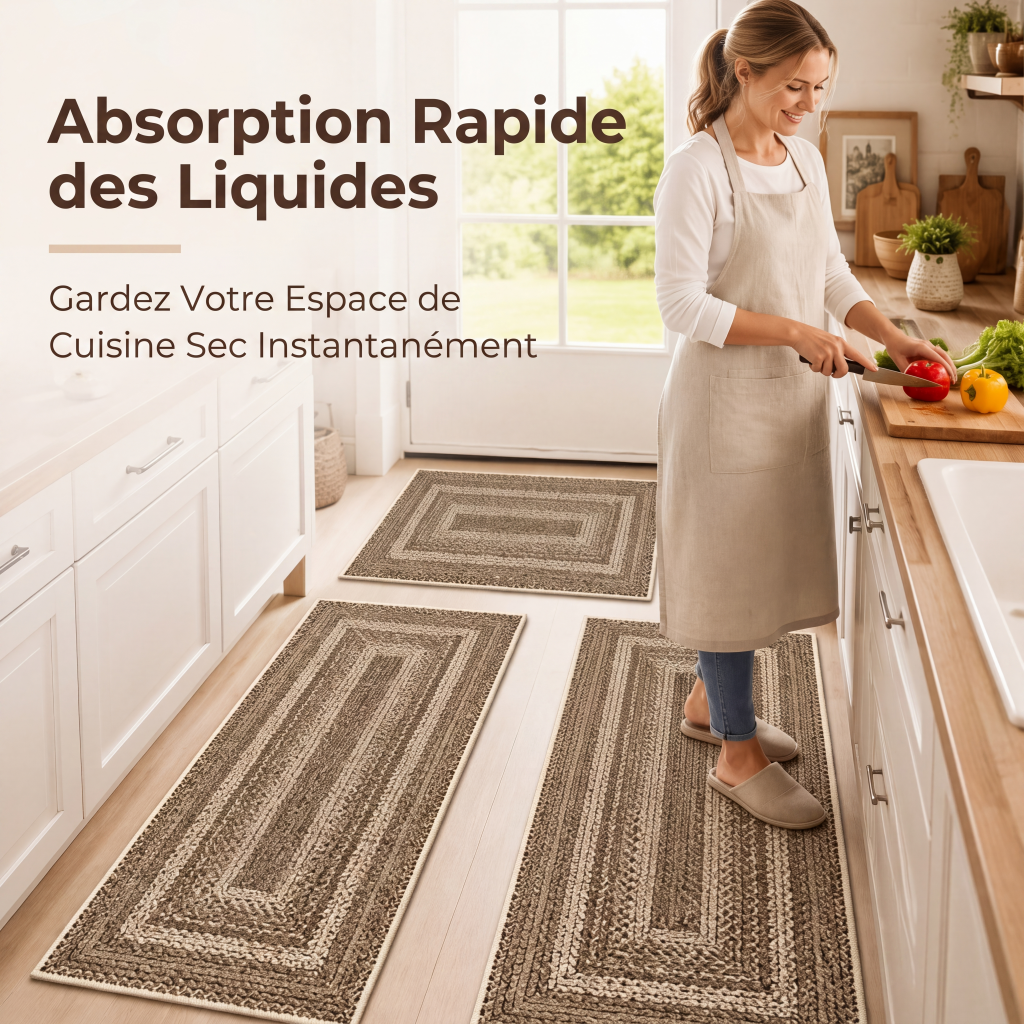 Tapis de couloir tissé élégant
