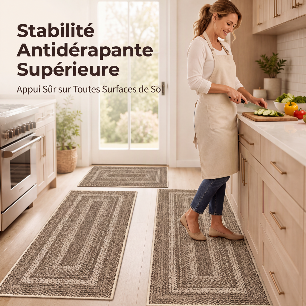 Tapis de couloir tissé élégant