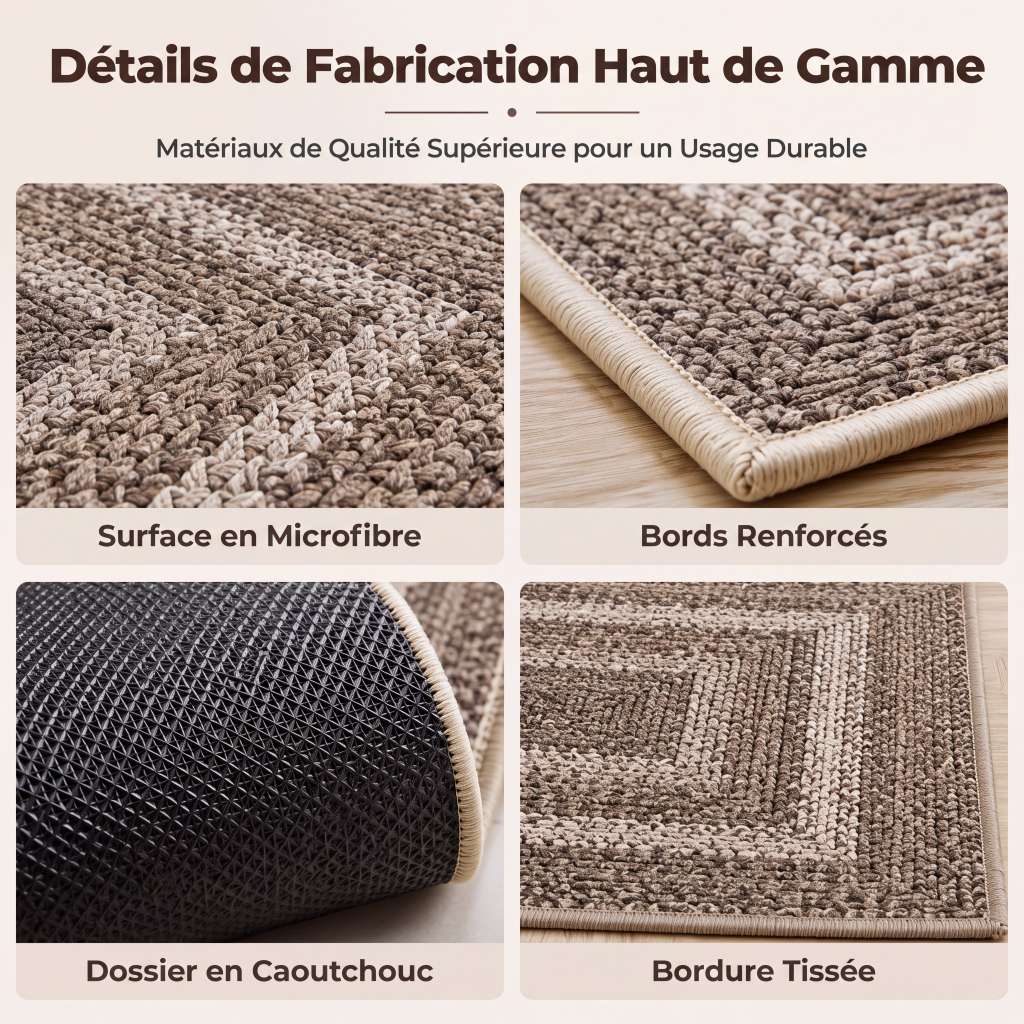 Tapis de couloir tissé élégant