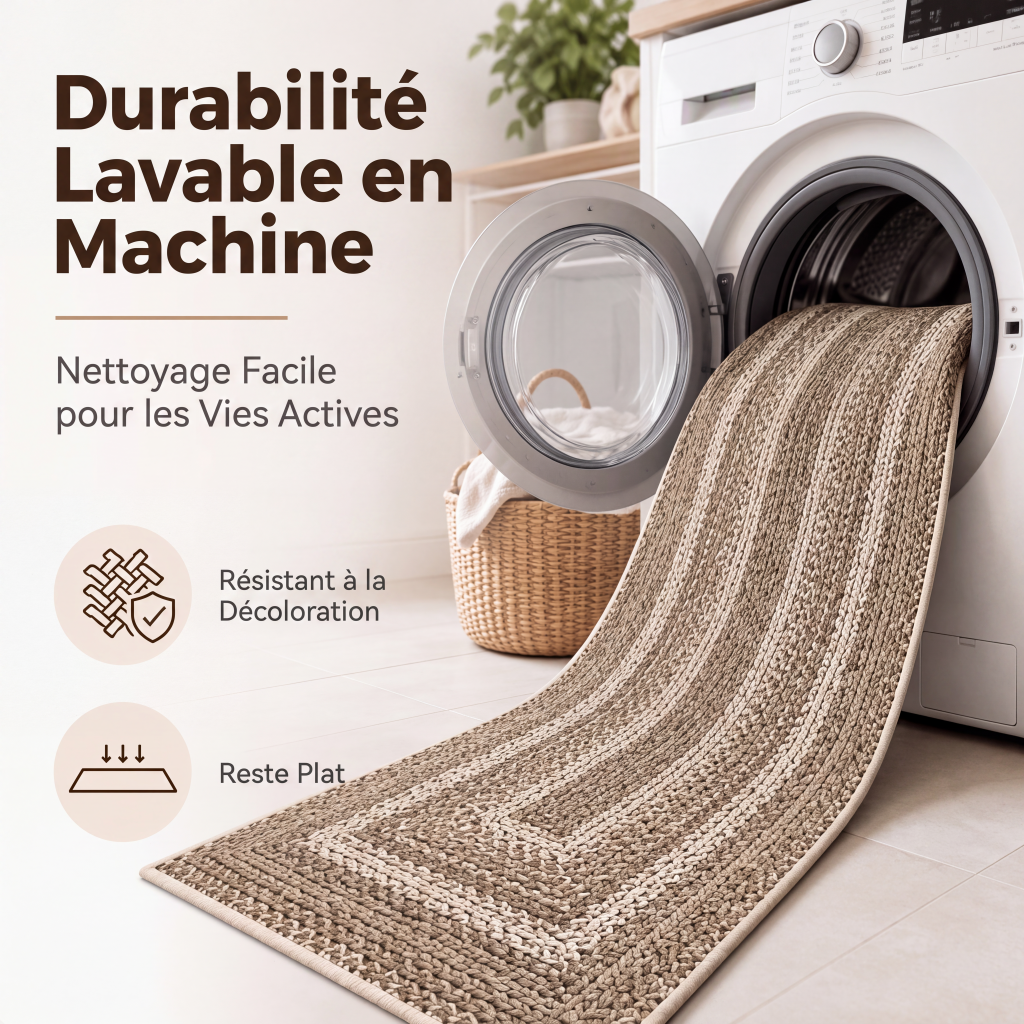 Tapis de couloir tissé élégant