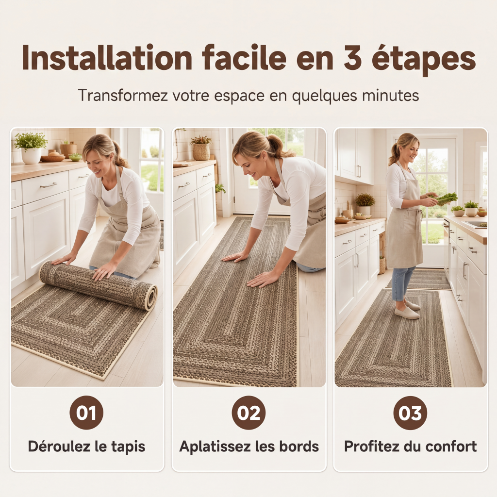Tapis de couloir tissé élégant