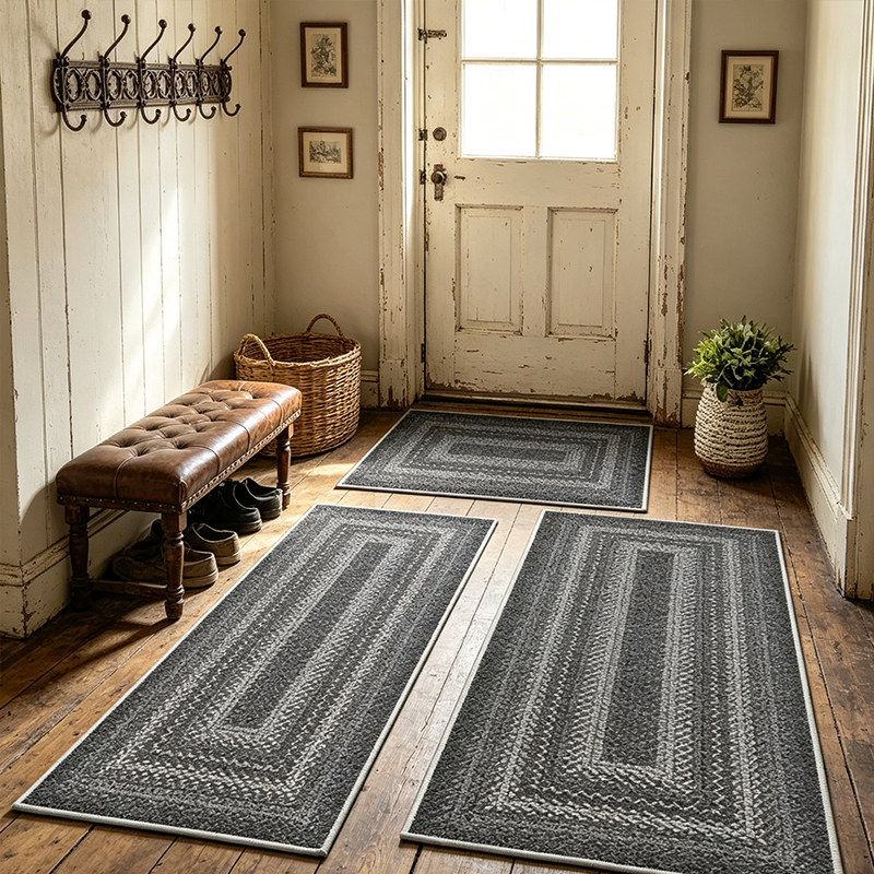 Tapis de couloir tissé élégant