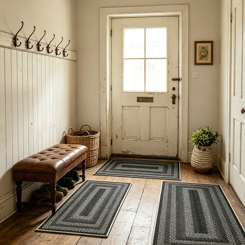 Tapis de couloir tissé élégant