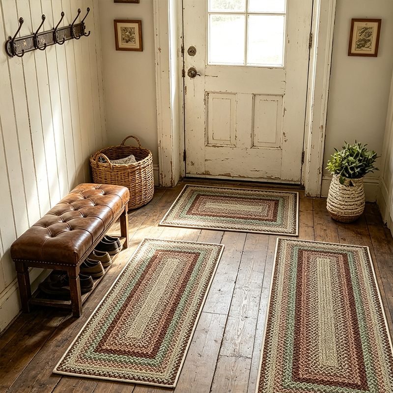 Tapis de couloir tissé élégant