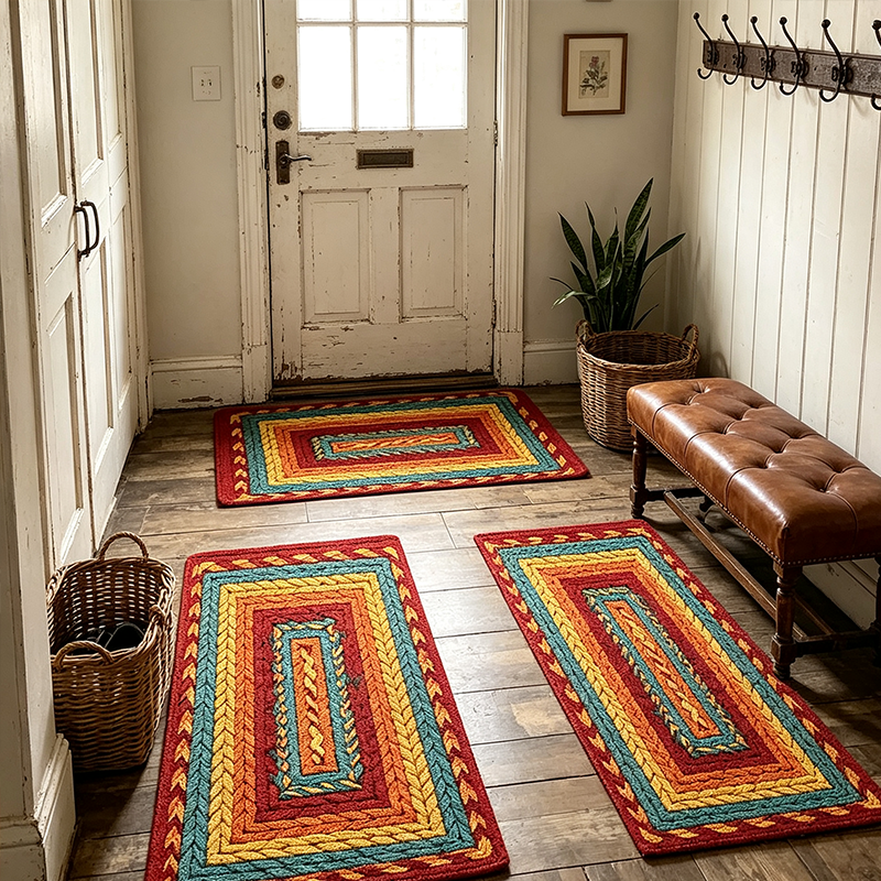 Tapis de couloir tissé élégant