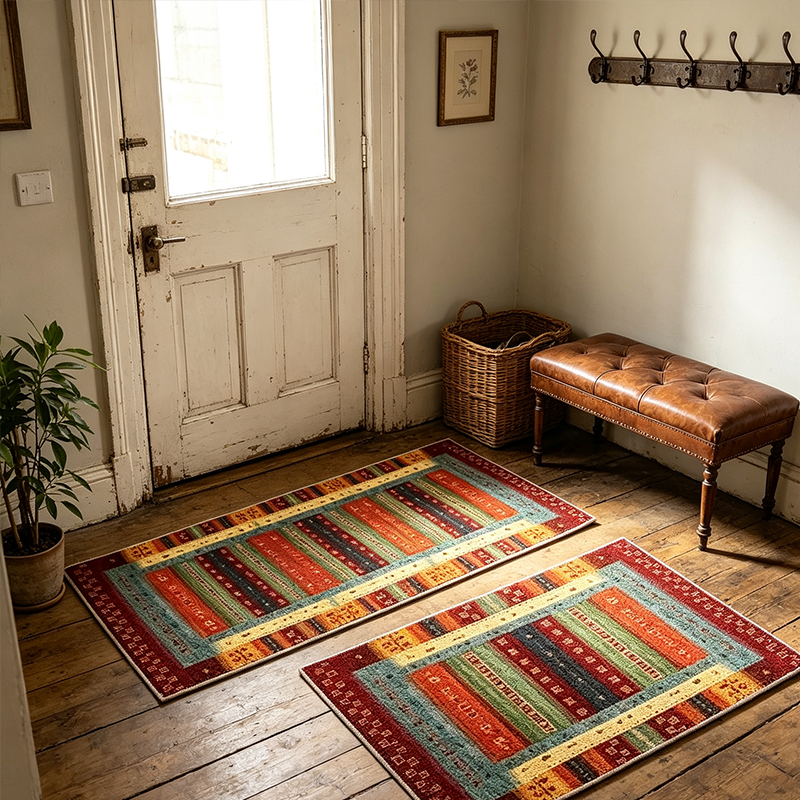 Tapis de couloir tissé élégant